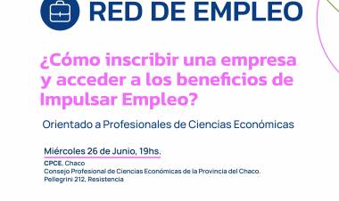RED DE EMPLEO: ESTE MIÉRCOLES CAPACITARÁN A PROFESIONALES DE CIENCIAS ECONÓMICAS
