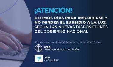 SUBSIDIO ELÉCTRICO: SI NO SE INSCRIBEN, MÁS DE 125.000 CLIENTES CHAQUEÑOS PERDERÁN EL BENEFICIO A FIN DE MES