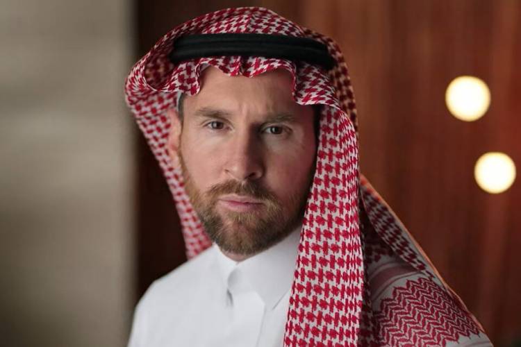 ¿NUEVO LOOK? MESSI SORPRENDIÓ COMO MODELO PARA UNA MARCA DE ARABIA SAUDITA